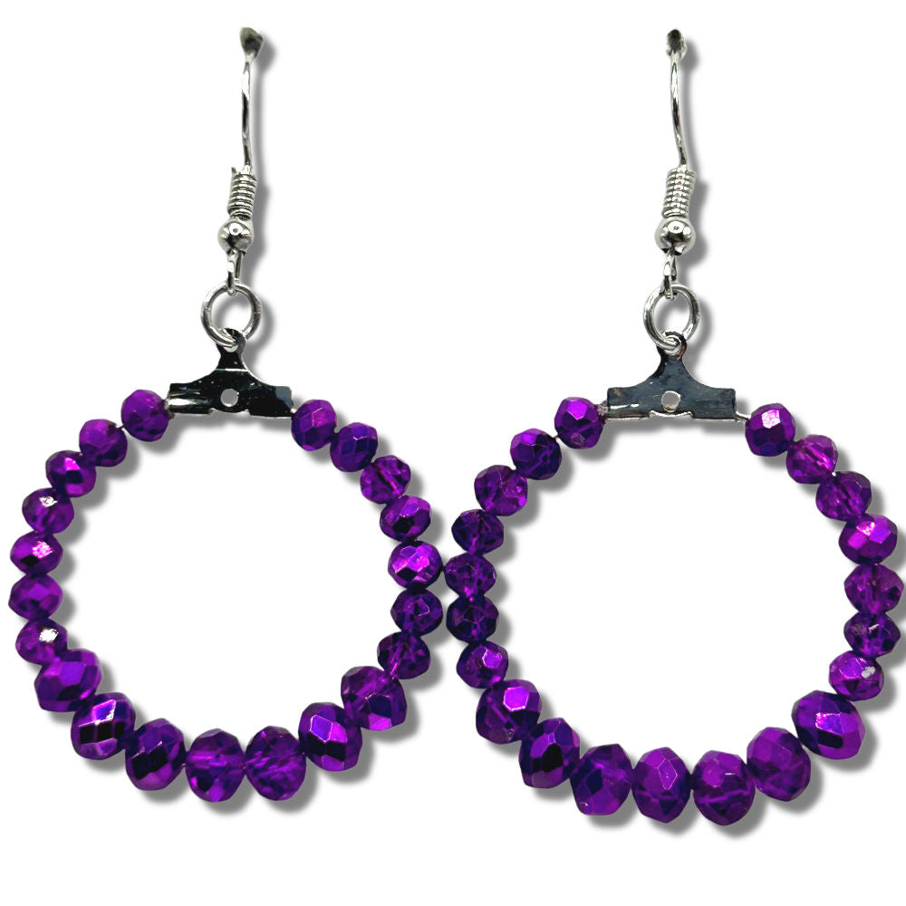 Bright Purple Medium Loop Earrings