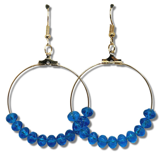 Ocean Blue Large Loop Earrings