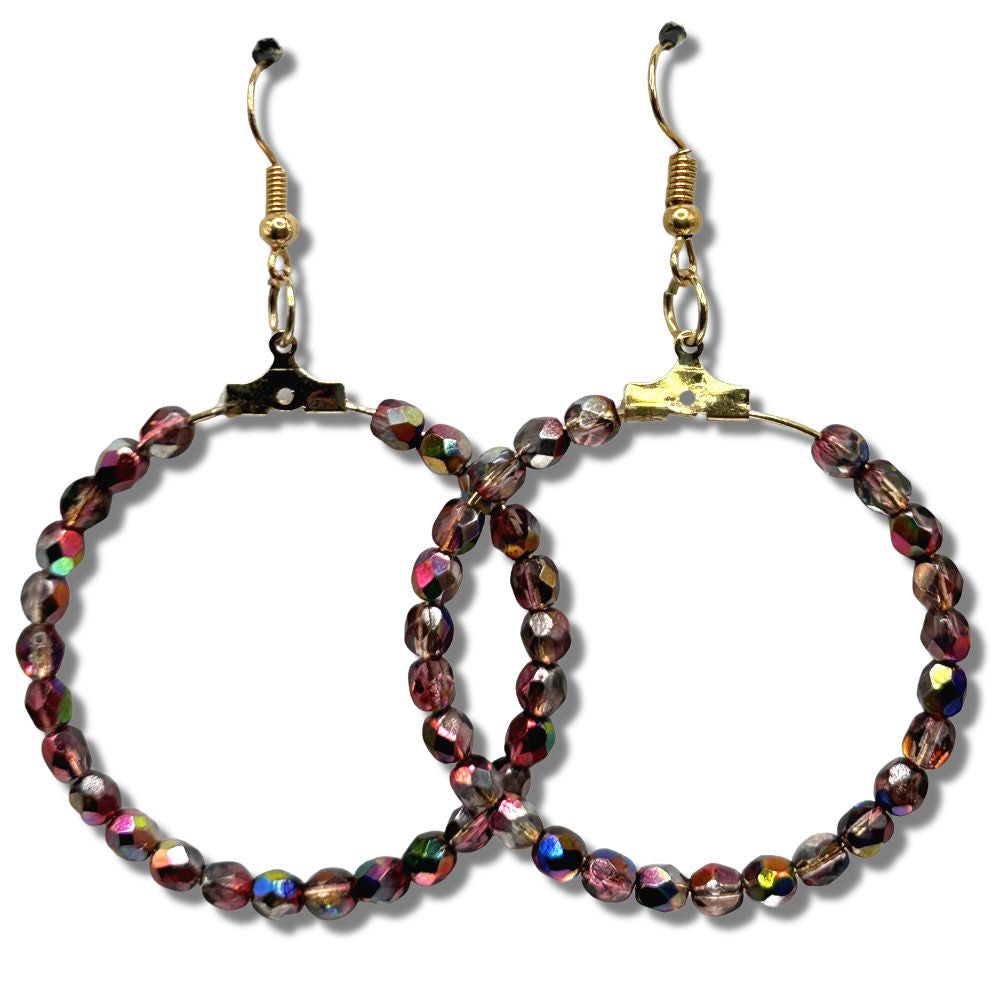 Metallic Multi-Pink Large Loop Earrings