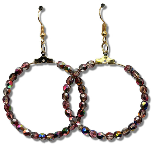 Metallic Multi-Pink Large Loop Earrings