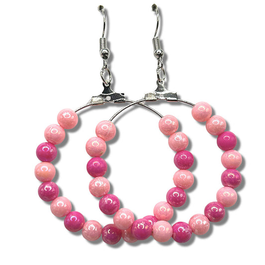Pink Mixed Plastic Large Loop Earrings