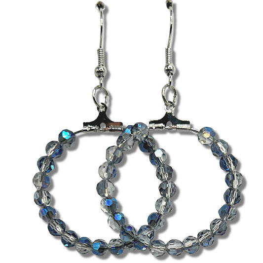 Medium Loop Earrings with Multi-Sparkle Beads