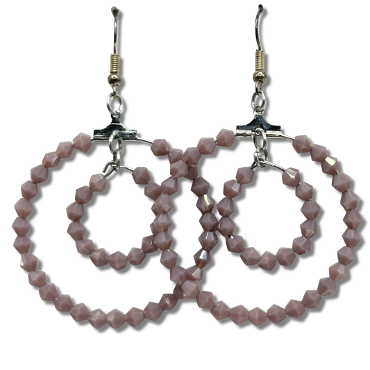 Double Purple Large Loop Earrings