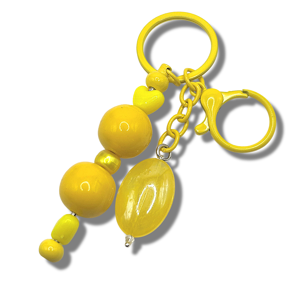 Keyring with Yellow Beads