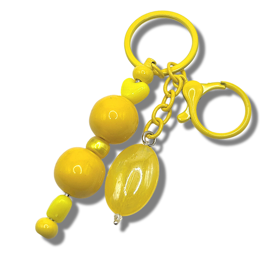 Keyring with Yellow Beads