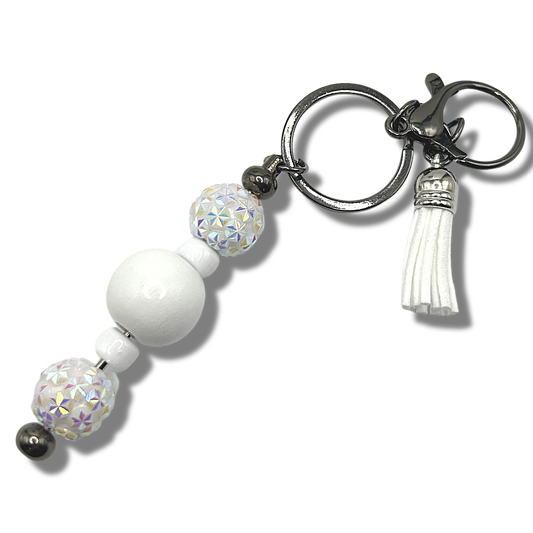 Sparkly White Keyring