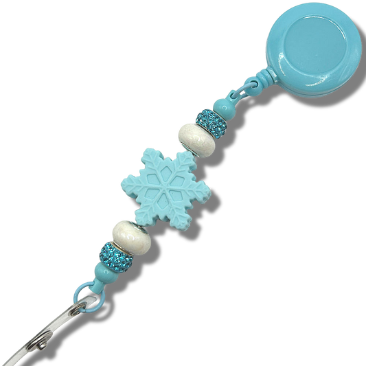 Light Blue Snowflake Badge Reel Clip